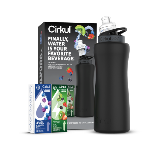 32oz. Matte Black Stainless Steel Bottle Starter Kit B0